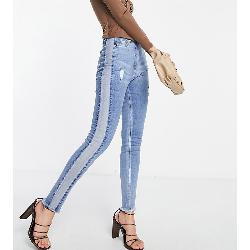 Parisian Tall - Jeans skinny lavaggio blu medio con pannello