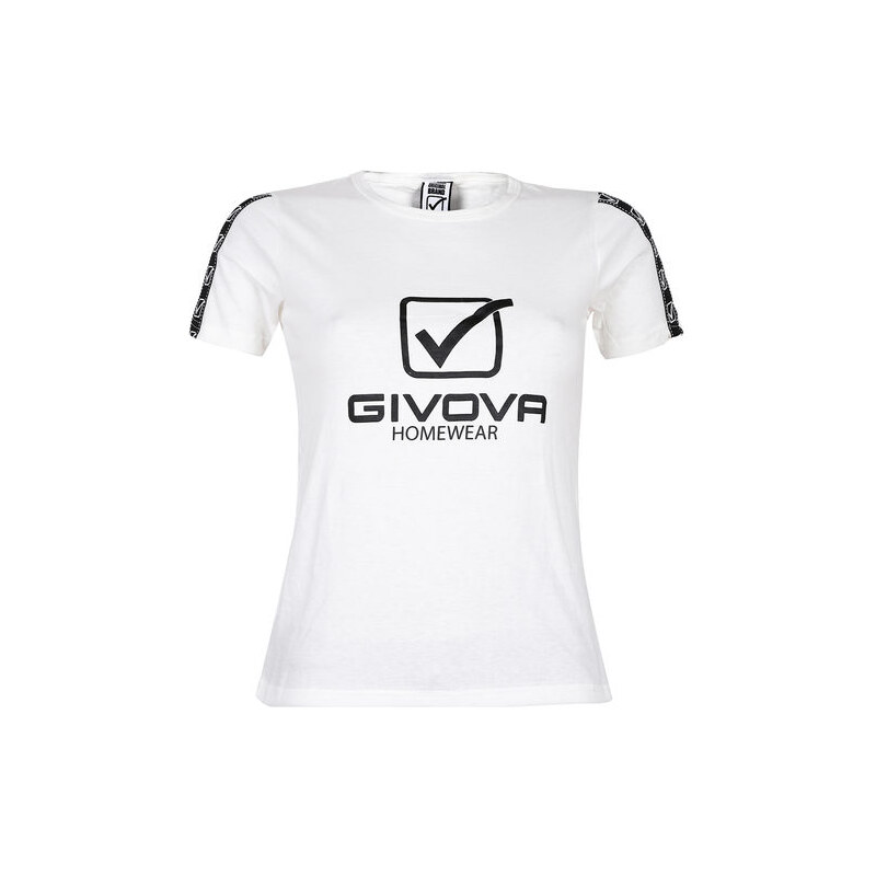 Givova T-shirt Donna In Cotone Con Scritta Manica Corta Bianco Taglia M