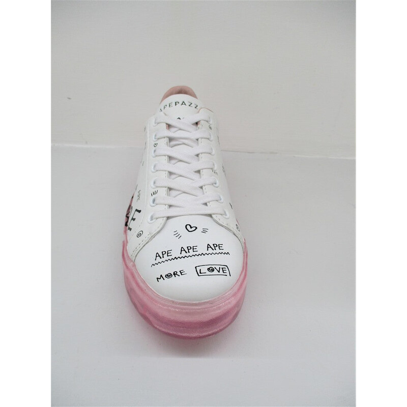 Sneaker pelle donna APEPAZZA HALMA bianco/rosa
