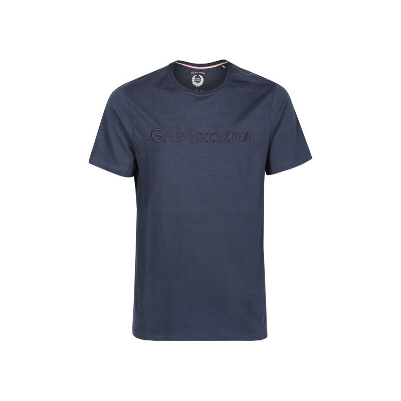 Gian Marco Venturi T-shirt Uomo Manica Corta In Cotone Blu Taglia L