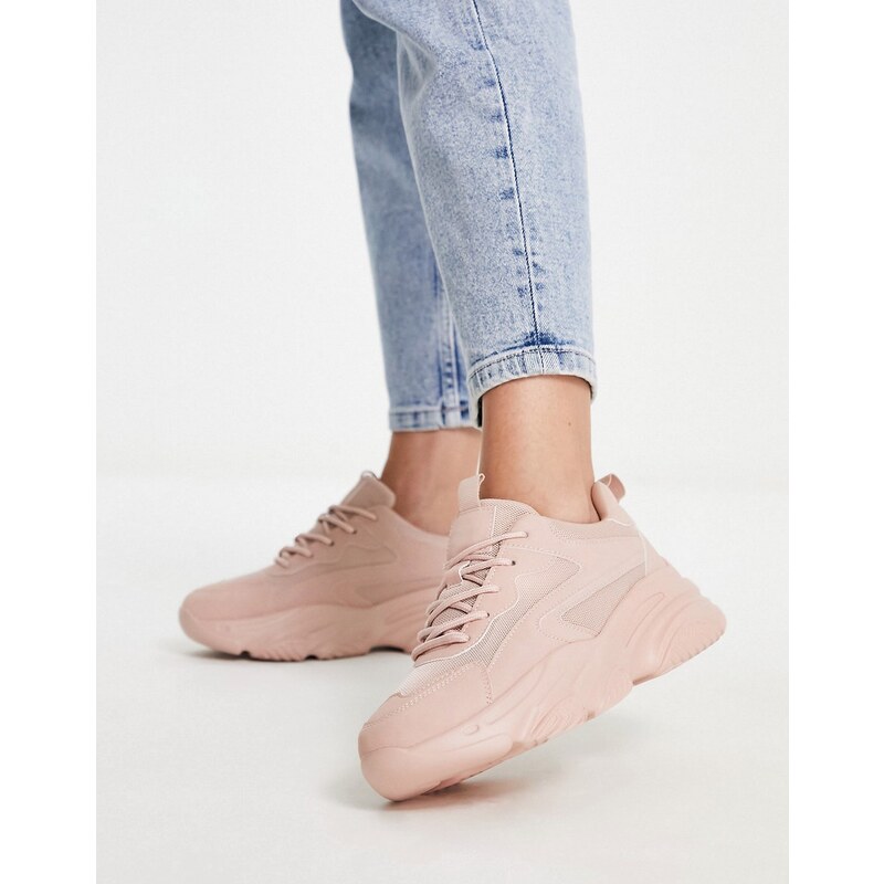London Rebel - Sneakers da running con suola spessa rosa
