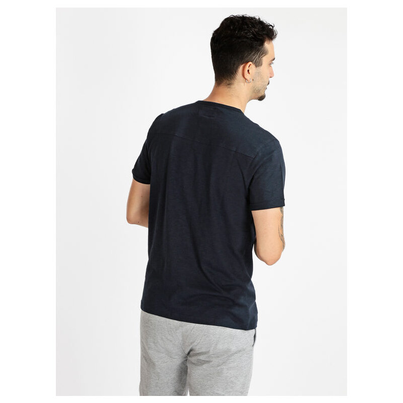 Baci & Abbracci T-shirt Manica Corta Con Bottoncini Uomo Blu Taglia L