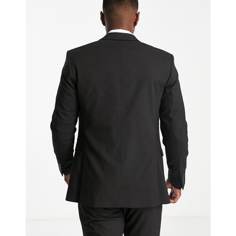 Selected Homme - Giacca da abito slim elasticizzata nera-Nero