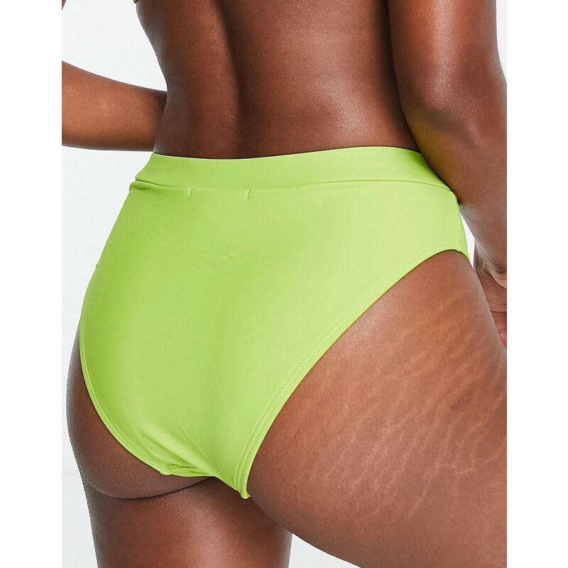 Missguided - Mix and Match - Slip bikini a vita alta verdi-Verde