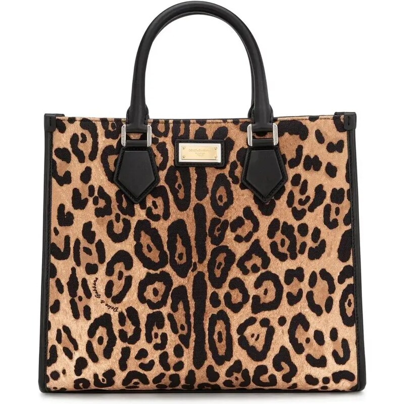Dolce & Gabbana Borsa shopper con stampa - Marrone