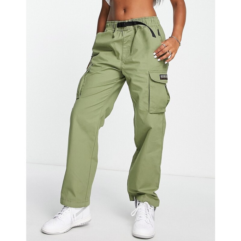 Napapijri - Solid - Pantaloni cargo oversize kaki-Verde