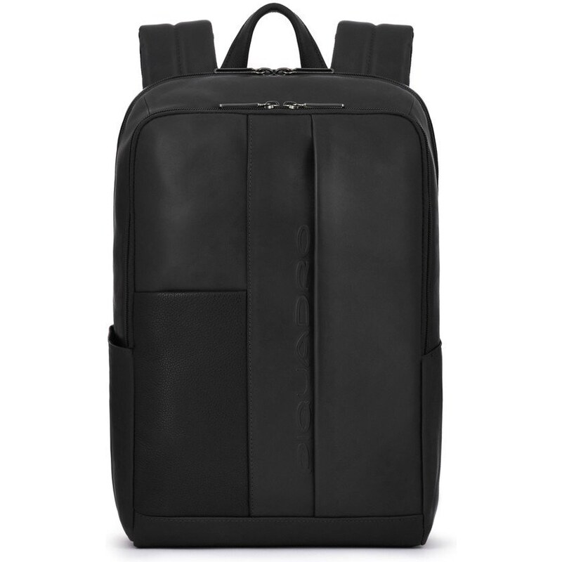 Zaino nero uomo borsa medio rettangolare 13 pollici laptop portatile pu  pelle con zip backpack casual elegante uomo zaini Malu Shoes