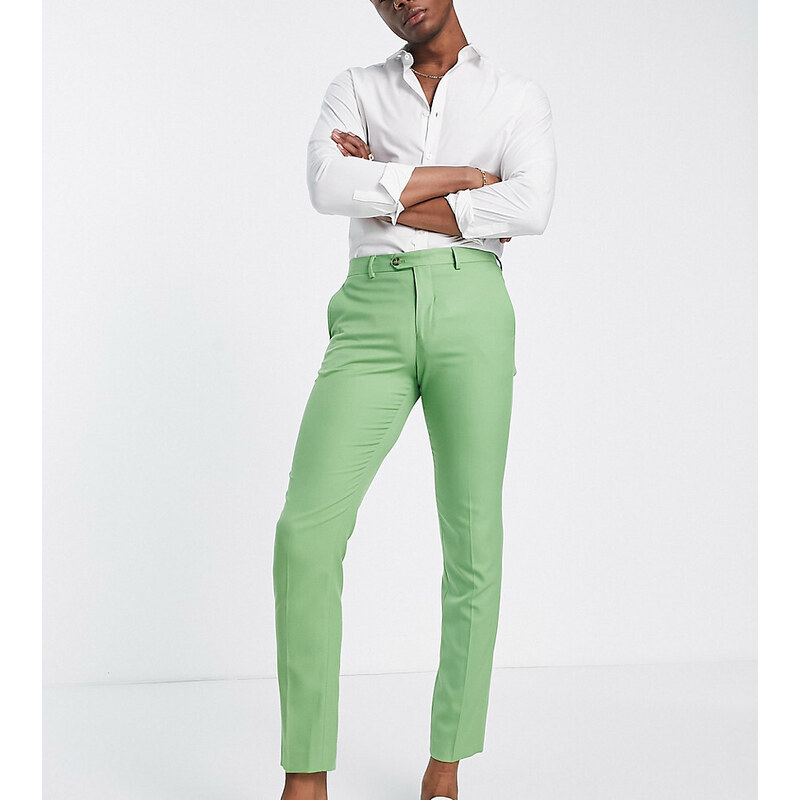 Jack & Jones Premium - Pantaloni da abito slim verdi-Verde