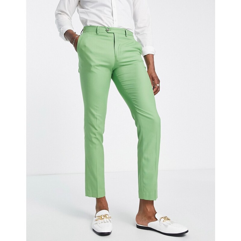 Jack & Jones Premium - Pantaloni da abito slim verdi-Verde