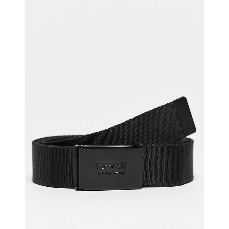 Levi's - Cintura in tessuto nera con logo batwing tono su tono-Nero