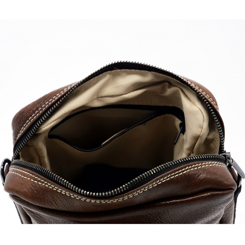 Leather Trend Portofino - Tracolla Testa di Moro In Vera Pelle