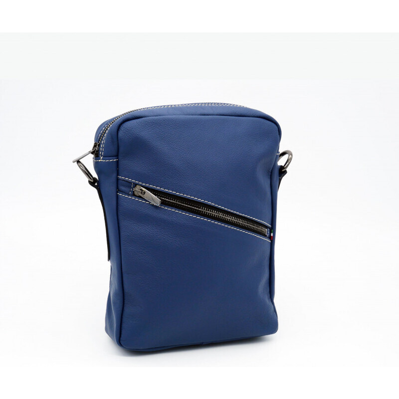 Leather Trend Portofino - Tracolla Blu In Vera Pelle