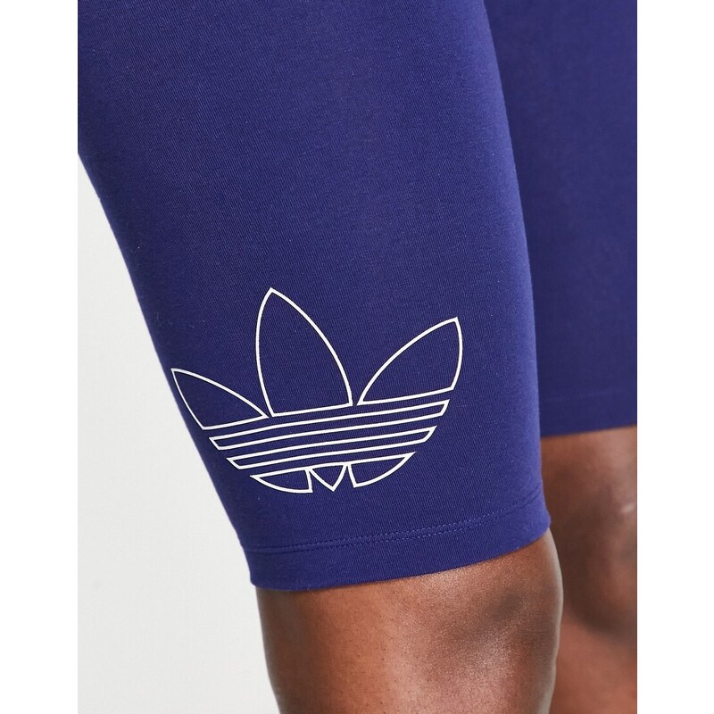 adidas Originals - Leggings corti blu navy con logo