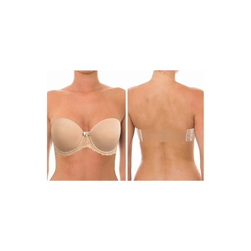 Dobreva Donna Reggiseno Pizzo Senza Spalline Con Ferretto Invisibile Nero 3c 104255430