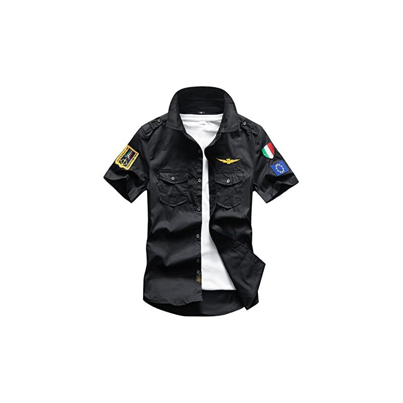 Camicia da uomo con stampa floreale e teschio, per Ognissanti