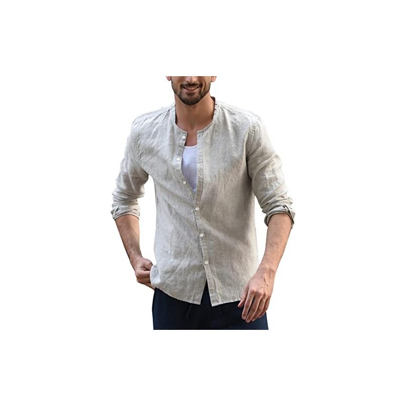 Shirt Camicie Lino Maniche Corte Camicia Di Lino A Maniche Corte Men's Short Sleeves Shirts