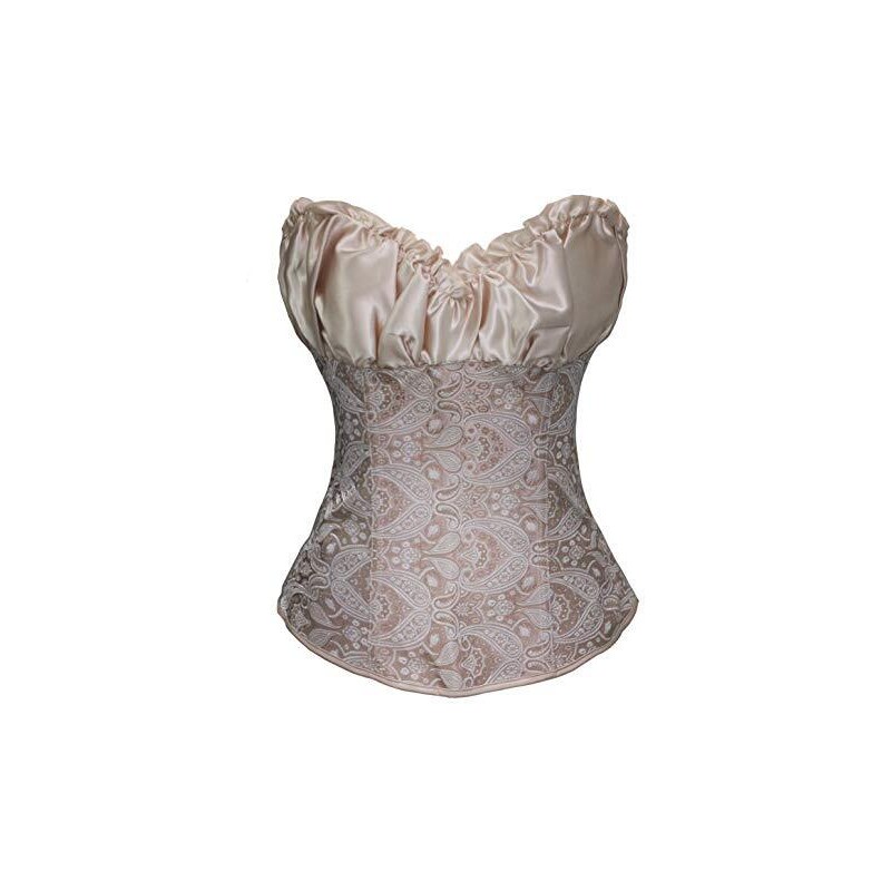 Corsetto Sottoseno Donna In Raso Floreale Con Lacci - Cincher Modellante Vita Per Costumi E Look Quotidiani