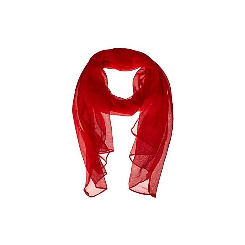 Foulard soffice con bella fantasia - Nero / crema / rosso scuro