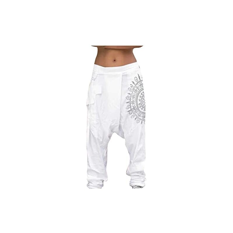 Remxi Pantaloni Uomo In Lino E Cotone – Leggeri Con Vita Elastica E Coulisse – Per Spiaggia, Yoga E Tempo Libero