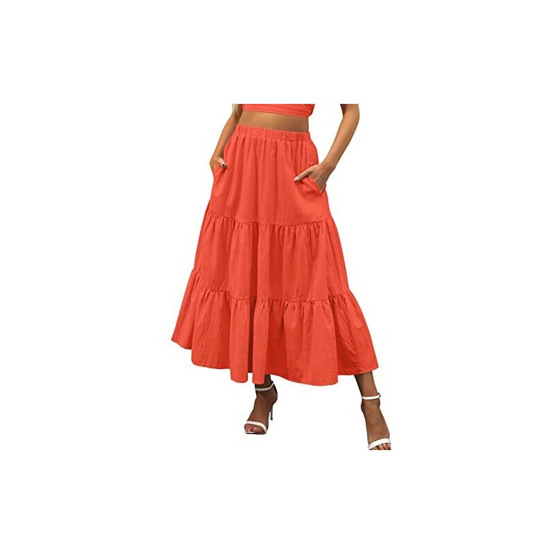 Camilife Gonna Lunga In Chiffon, Gonna Da Spiaggia, Maxi Gonna Per L Estate La Spiaggia La Vita Quotidiana Le Feste Lunghezza 90cm Tinta Unita Colore Nudo 102377599 - Foto 4