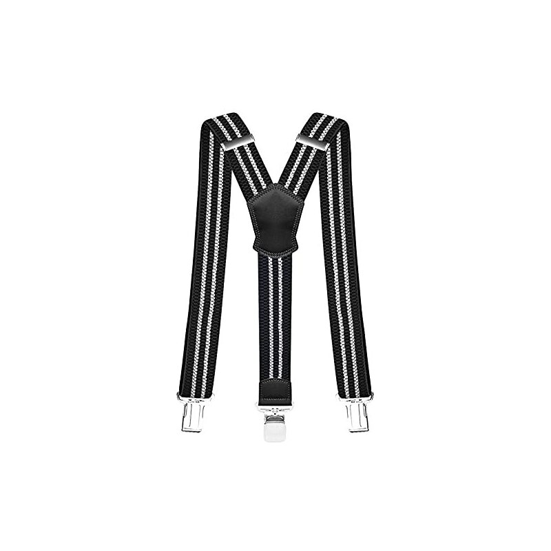 Bretelle da uomo, larghe 4 cm, pantaloni da lavoro, robusti, pantaloni da moto, lunghi, X-back, 4 clip in metallo, regolabili ed elastici, taglia unica per uomo e donna