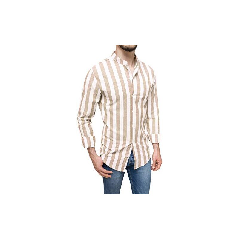 CAMICIE & Dintorni Camicia Puro Lino Coreana TG. S, M, L, XL, XXL, 3XL