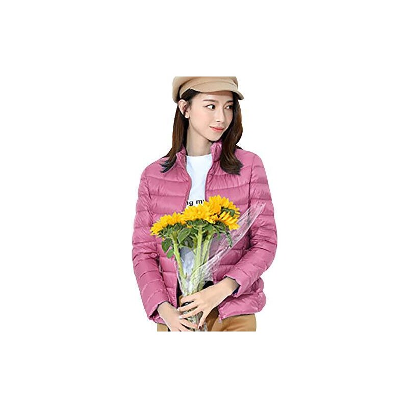 Peuignao Piumino Leggero Donna Giacca Piumino Invernale Donna Corto Piumini Leggeri Donna Corti Giubbotti Invernali Cappotto Piumino Imbottito Trapuntato Donna Taglie Forti Giaccone Giubbotto Imbottiti Rosa M