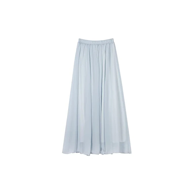 Maxi Gonna Lunga Annebouti In Stile Boho – A Vita Alta, Pieghe, Multistrato, Blu, Taglia M, Elastica E Foderata, Per Spiaggia E Cerimonie - 4