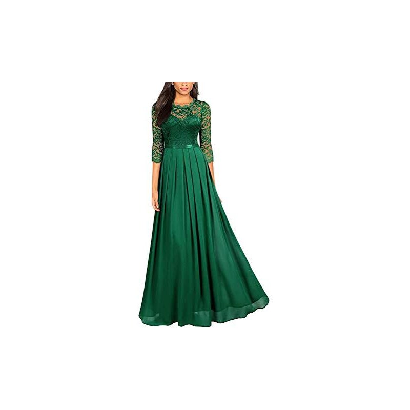 Minetom Abito Lungo Donna Chiffon - Vestito Da Cocktail Sera A Linea A, Scollo A V E Manica Corta. Colore Rosso, Taglia 54 EU.