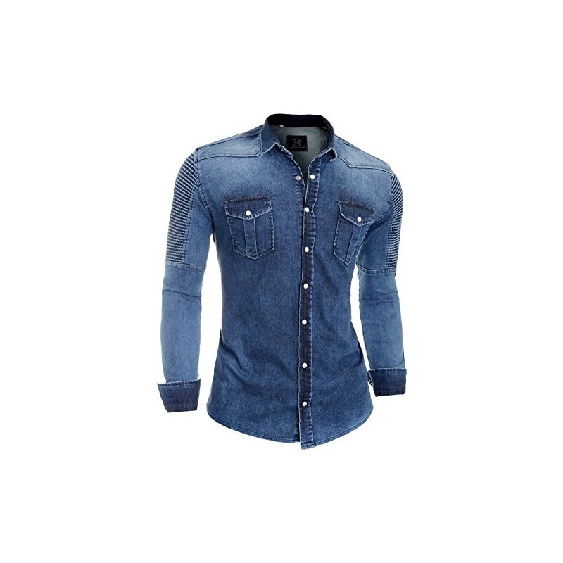 Please Camicia in denim blu a maniche lunghe CL10012G78 main image 1