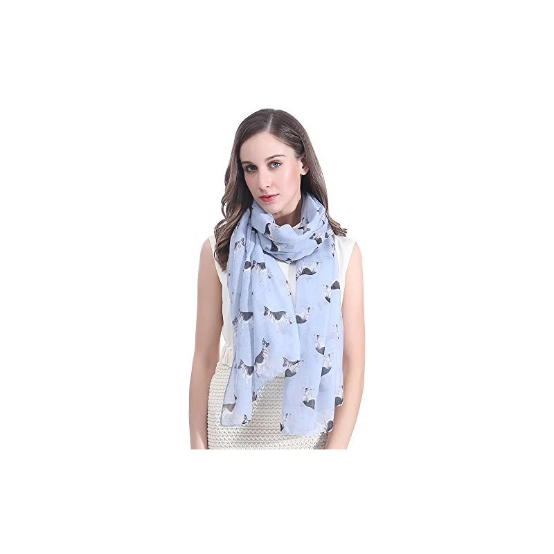 Sciarpa Stola Donna Lina & Lily Con Stampe Di Cani Shih Tzu - Morbida E Leggera, 180x90 Cm
