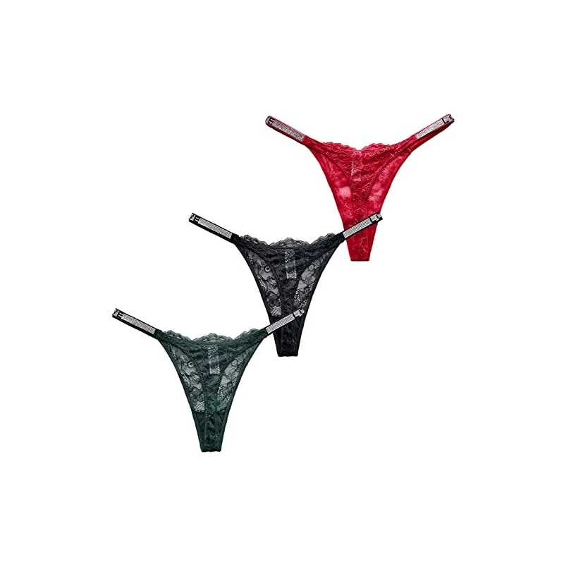 Slip donna perizoma pois strass mutandine intimo tanga lingerie nuovo AF9135