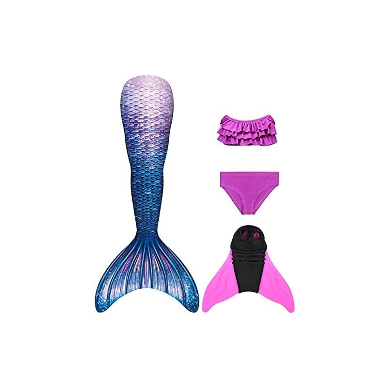 Mermaid Tail Kids Cola De Sirena Para Nadar NAITOKE Con Bikini