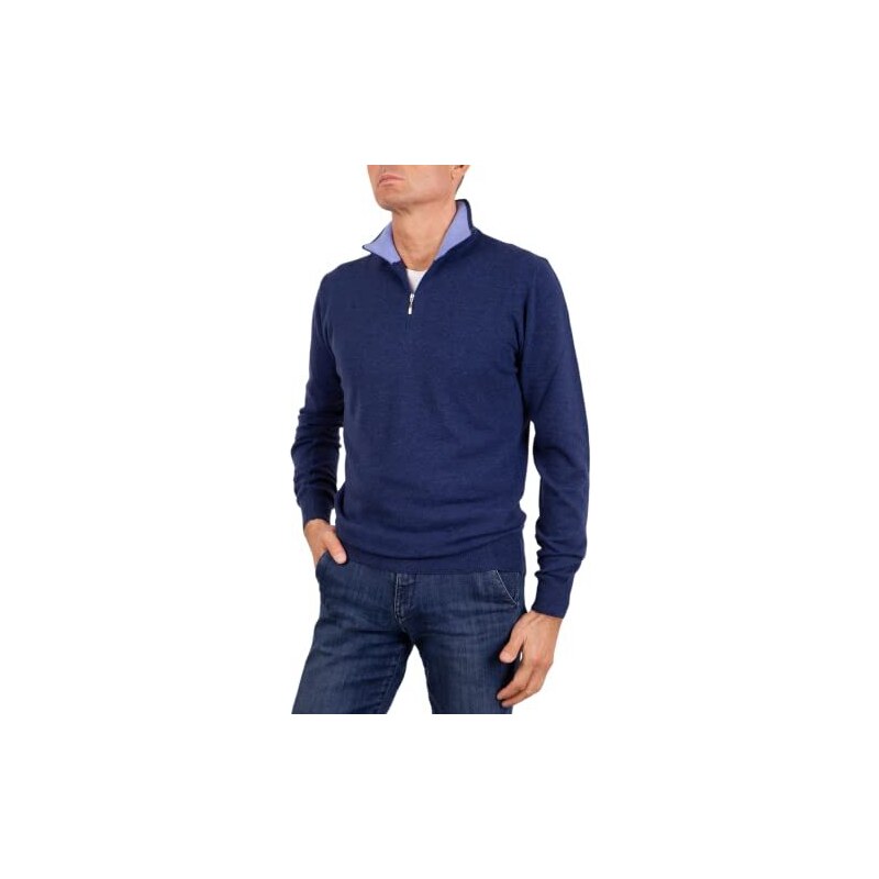 Lupetto Misto Lana Seta Lupetto Uomo Cashmere Made In Italy