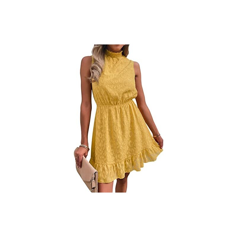 TOPKEAL Abito Estivo Da Donna Con Scollo A V E Grande Abito Swing Senza Maniche Pannello Di Pizzo Chiffon Abito Lungo Attillato Grigio L 125894679