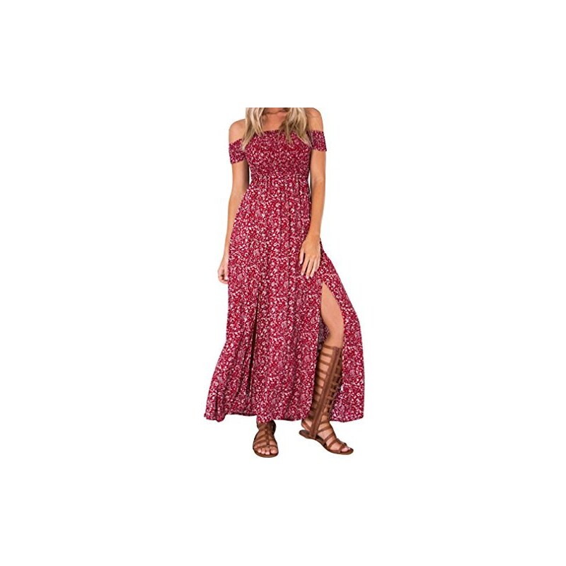 Maxi Abito Lungo Da Donna, Alla Moda, Con Stampa Floreale, Classico, Stile Bohémien, Abito Da Spiaggia, Comodo, Con Scollo A V, Per Il Tempo Libero, Senza Maniche, Linea Ad A - Foto 4