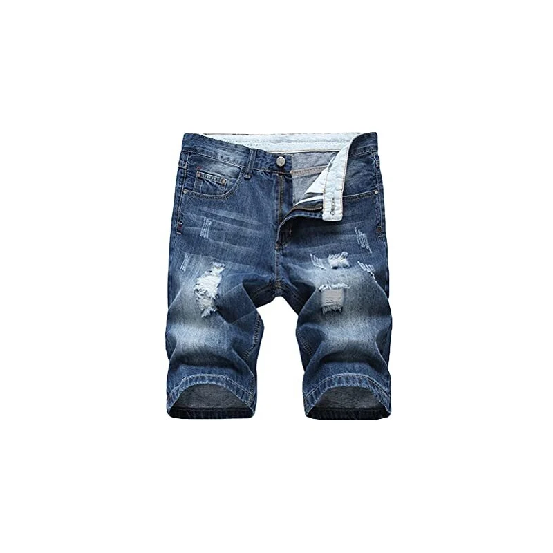 Pantaloncini Jeans Uomo Strappati - Shorts In Denim Blu Per Estate - Foto 7