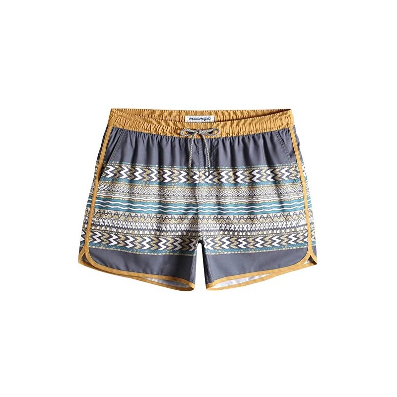 Pantaloncini Da Bagno Uomo MaaMgic Con Stampa Ananas, Asciugatura Rapida, Fodera In Mesh, 2 Tasche Laterali + 1 Posteriore Con Velcro E Drenaggio, Vita Elastica, Taglie USA