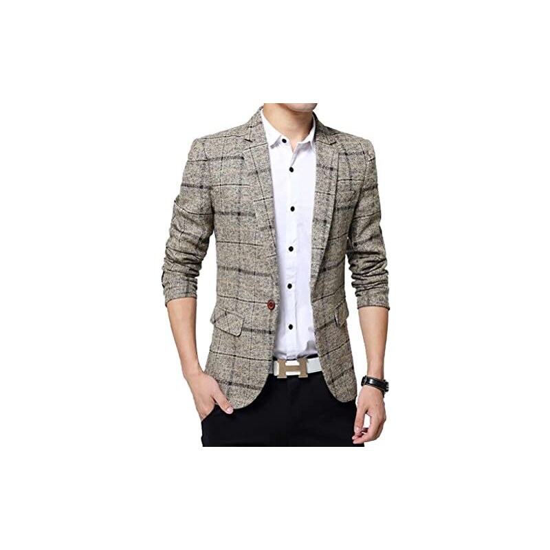 Giacca Uomo Scozzese A Quadri - Blazer Elegante Casual Per Ufficio E Incontri