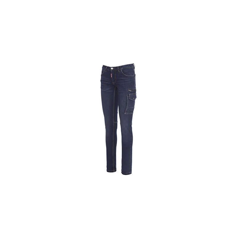 Pantaloni Da Lavoro Donna PAYPER West Lady - Taglio Jeans, Multitasche, Blu Consumato, Chiusura Con Zip