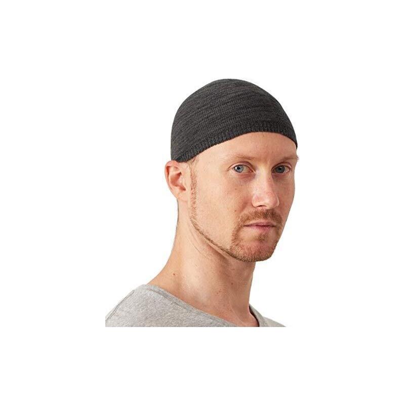 CHARM Berretto Cotone Uomo Kufi Beanie - Sottocasco Estivo Bici Cappello Copricapo Arabo Prodotto in Giappone Mix Nero L