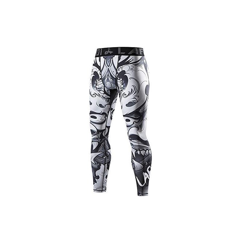 Lafroi, Leggings da uomo YSK08, ad asciugatura rapida, a compressione e aderenti Hannya S
