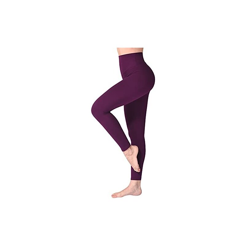 SINOPHANT Leggins Vita Alta Donna, Leggings Donna Fitness Pantaloni Yoga  Controllo della Pancia Opaco Elastici Morbido per Sportivi o Casual(Prugna  Viola,S-M/One Size) 