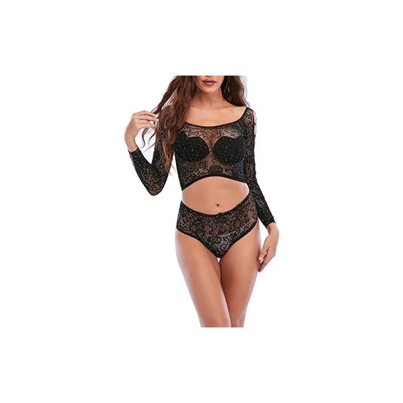 Body In Pizzo Floreale Trasparente Per Uomo - Intimo Sissy, Lingerie, Costume Da Notte, Traspirante - Foto 5