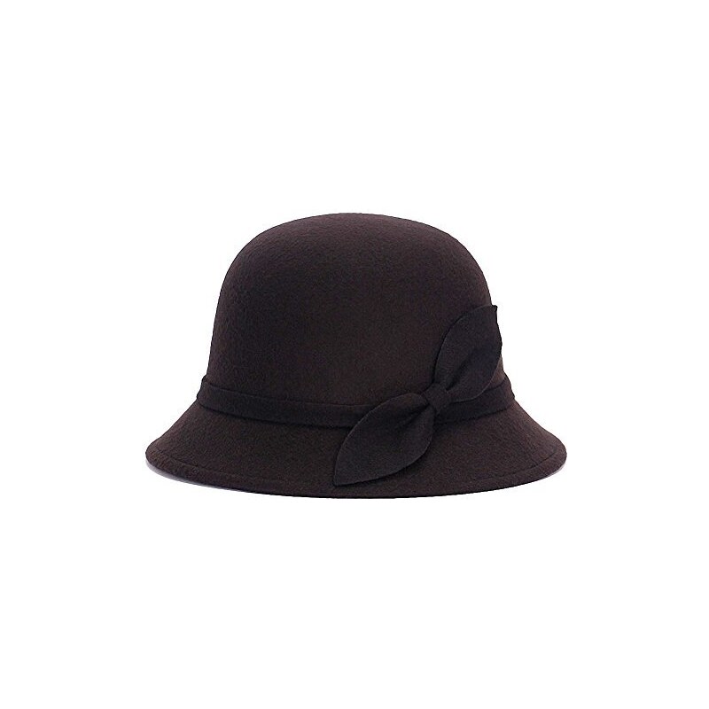 Cappello Fedora In Lana Per Donna – Tesa Larga E Pieghevole, Stile Cloche Floppy Per Matrimoni E Feste (Marrone/Misto Lana, Taglia Unica 56-58 Cm) - 2