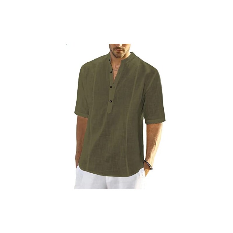 Camiseta De Manga Corta Para Hombre, Casual, Ajustada, Básica, Henley, Con Solapa Frontal Y Cuello En V, Negro