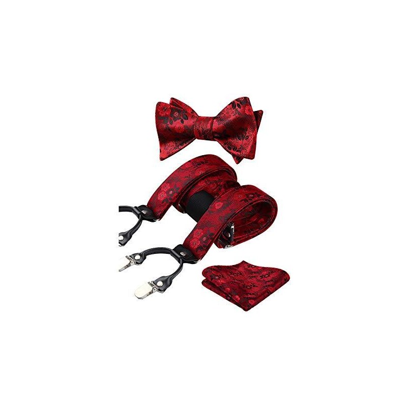 Sencillo Bretelle da uomo con 6 forti clip a Y, bianco, 110cm