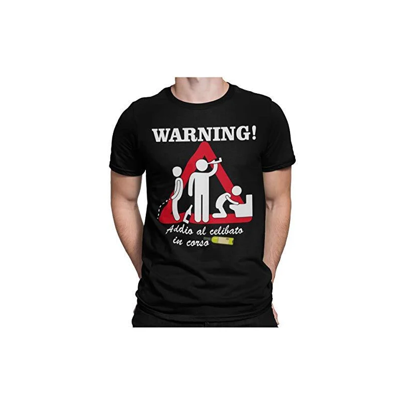 T-shirt Uomo Addio Al Celibato, Nera, Stampa Divertente 'Sposo' E 'Testimone', Extreme