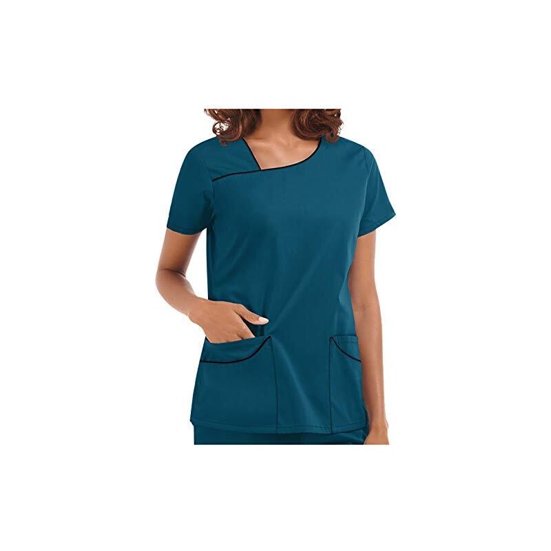 SEDEX T-shirt da donna, per uscire di base, scollo quadrato, crop top