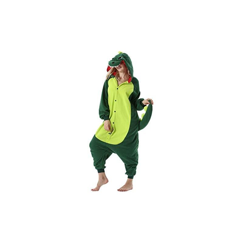 SAMGU Pigiama Animali Cosplay Uomo Donna Adulti Costume Tuta Halloween  Carnevale Verde S 